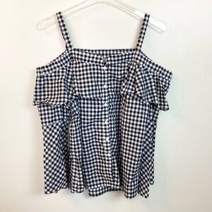 NWT Stitch Fix Solani Button Down Ruffle Cold Shoulder Top by Pixley - MP